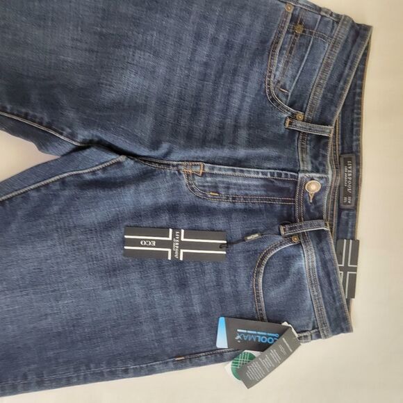 $119 NEW LIVERPOOL Kingston Modern Straight Leg INDIGO Cool Max Jeans 32 NWT - Picture 9 of 11